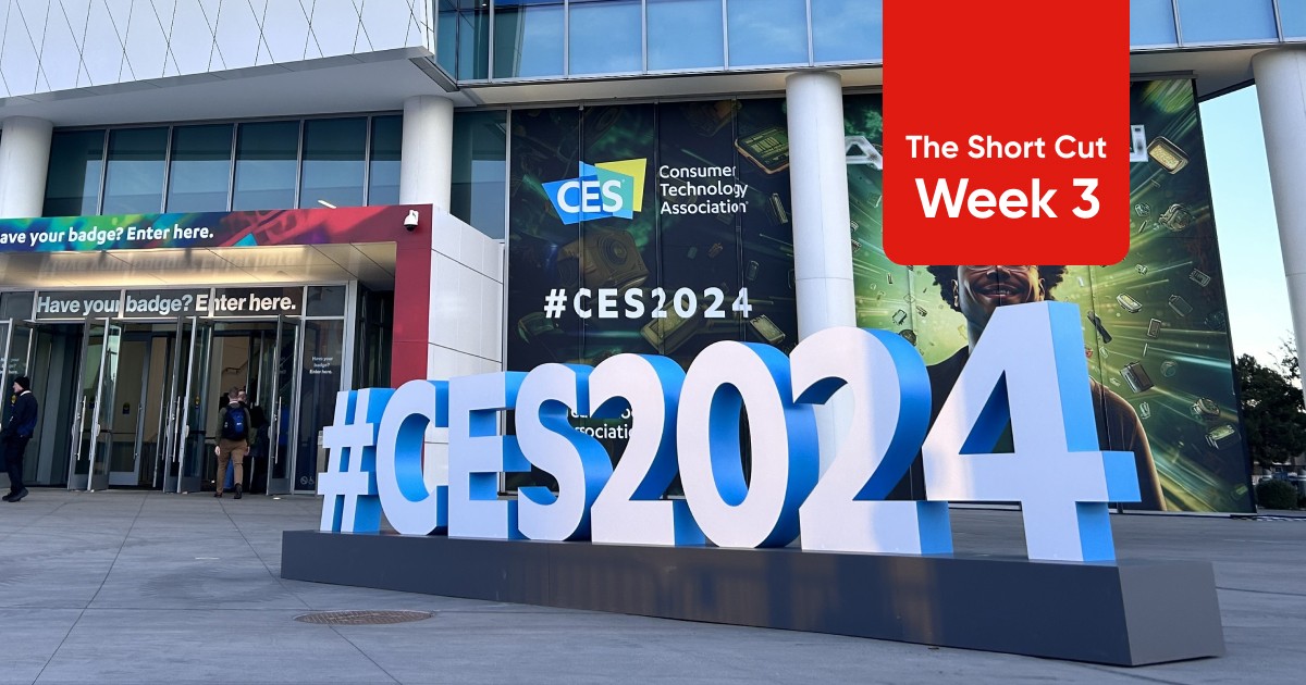 A picture of the CES2024 logo outside the convention center